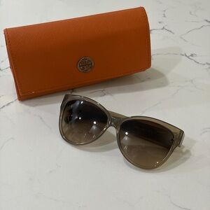 Tory Burch Gray Sunglasses with Orange Wallet